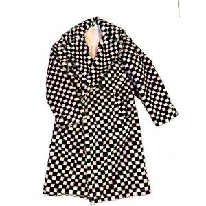 light pink and black peacoat